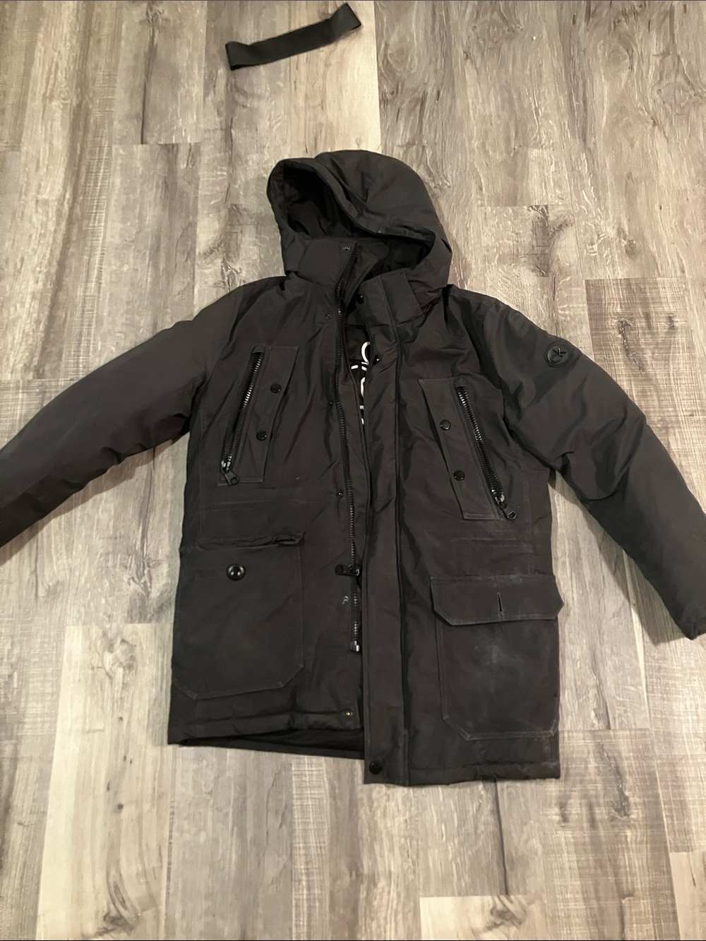 Calvin Klein Black Hooded Puffer winter jacket
